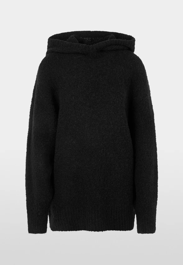 SWETER OVERSIZE Z KAPTUREM CZARNY