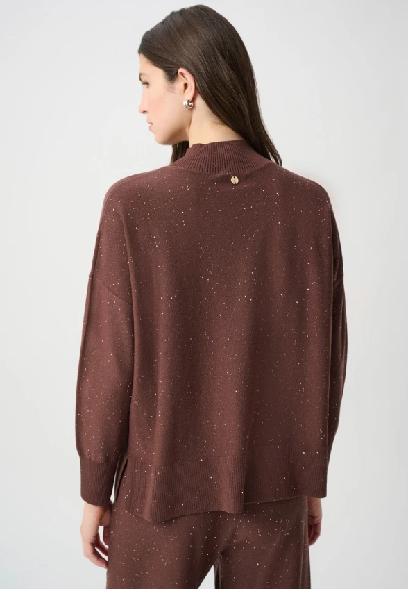 SWETER Z GOLFEM MAHONIOWY