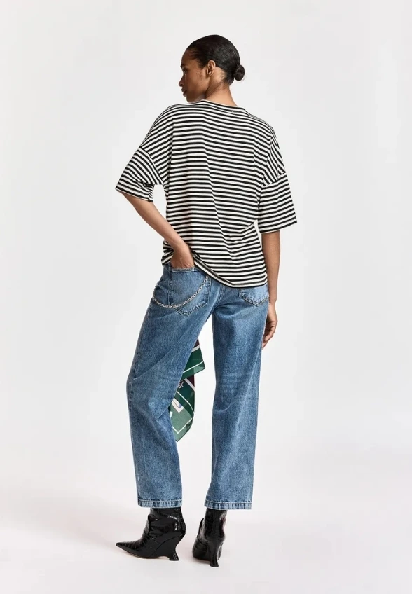 SPODNIE JEANSOWE STRAIGHT-LEG NIEBIESKIE