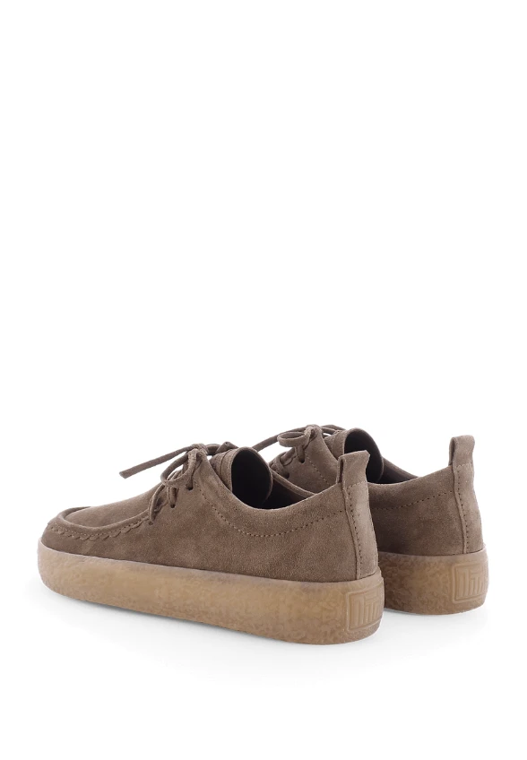 SNEAKERSY PIT Z ZAMSZOWEJ SKÓRY TAUPE