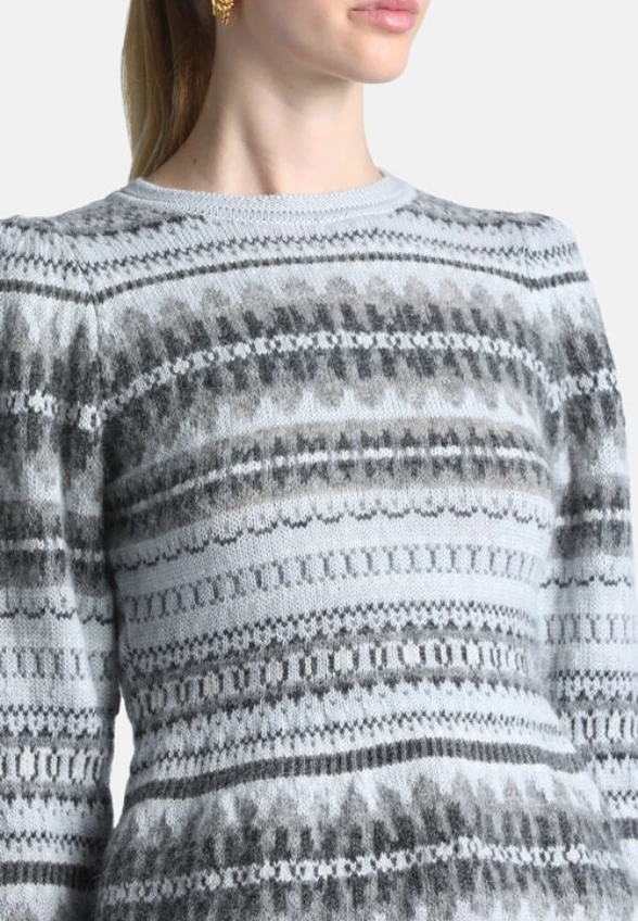 SWETER Z DODATKIEM WEŁNY I ALPAKI SZARY