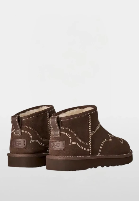 BOTKI CLASSIC ULTRA MINI WESTERN CZEKOLADOWE