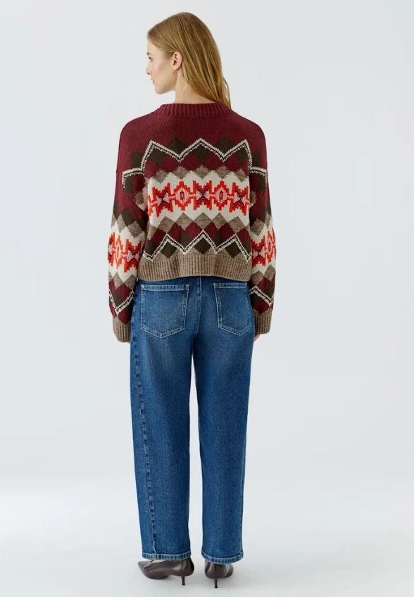 SWETER W GEOMETRYCZNY WZÓR MULTI