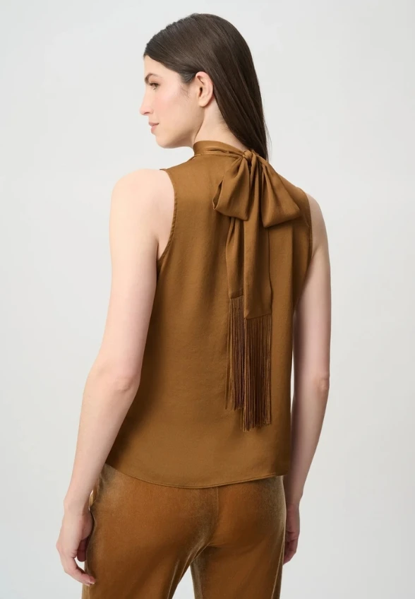 TOP HALTER Z KOKARDĄ OCHRA