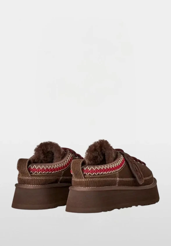 MULE HERITAGE LACE-UP SLIPPER GORZKA CZEKOLADA