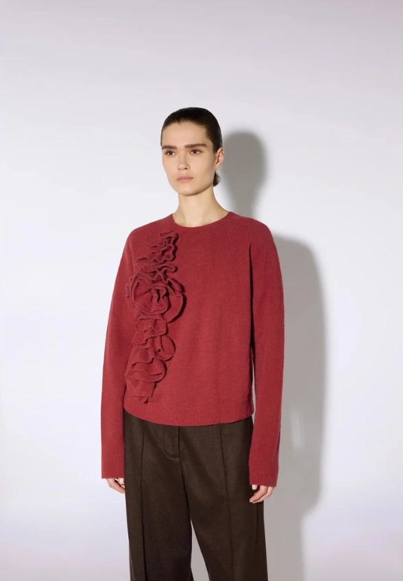 SWETER Z WEŁNY I KASZMIRU CZERWONY