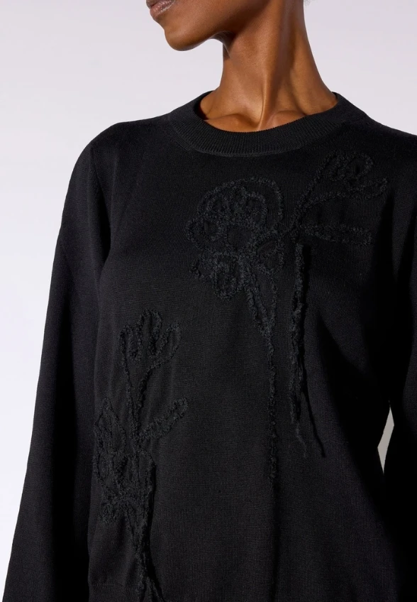 SWETER Z WEŁNY CZARNY