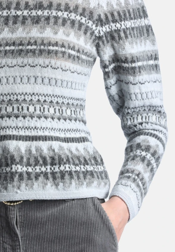 SWETER Z DODATKIEM WEŁNY I ALPAKI SZARY