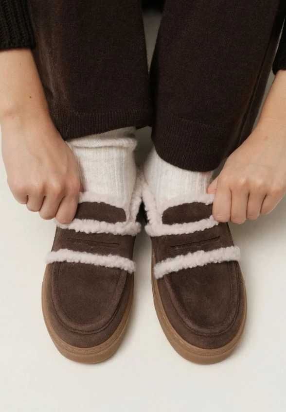 MULE WOOL CIEMNY BRĄZ