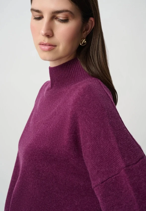 SWETER WEŁNIANY ŚLIWKOWY