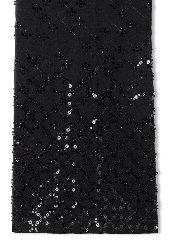 SPODNIE FRANCOISE CROPPED Z CEKINAMI CZARNE