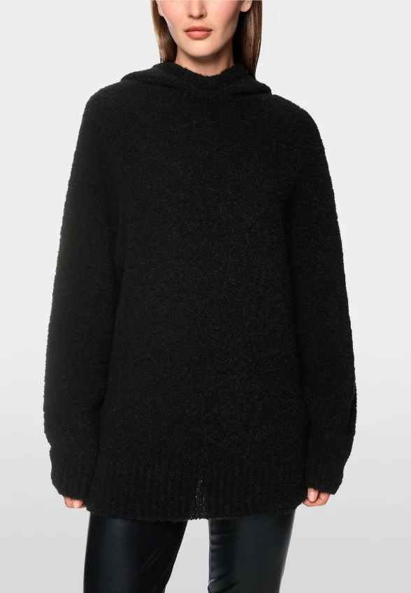 SWETER OVERSIZE Z KAPTUREM CZARNY
