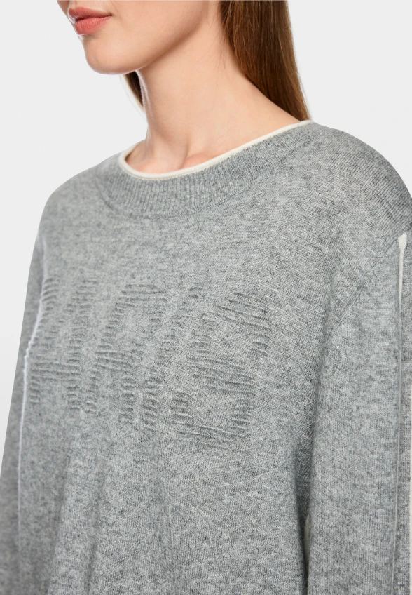 SWETER Z WEŁNY I KASZMIRU SZARY