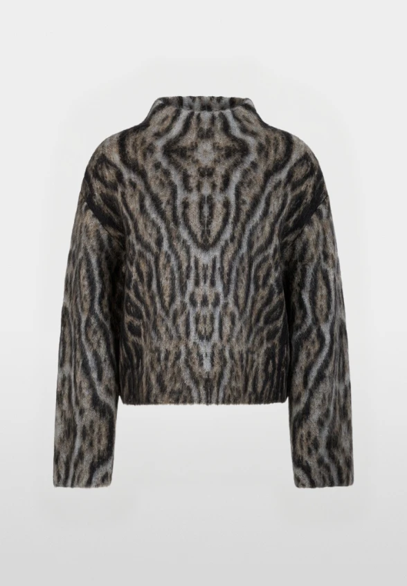 SWETER Z MIESZANKI MOHERU ZGASZONY BRĄZ