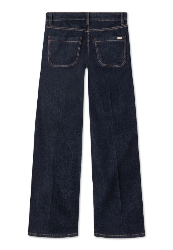 SPODNIE JEANSOWE AMARA WIDE-FIT GRANATOWE