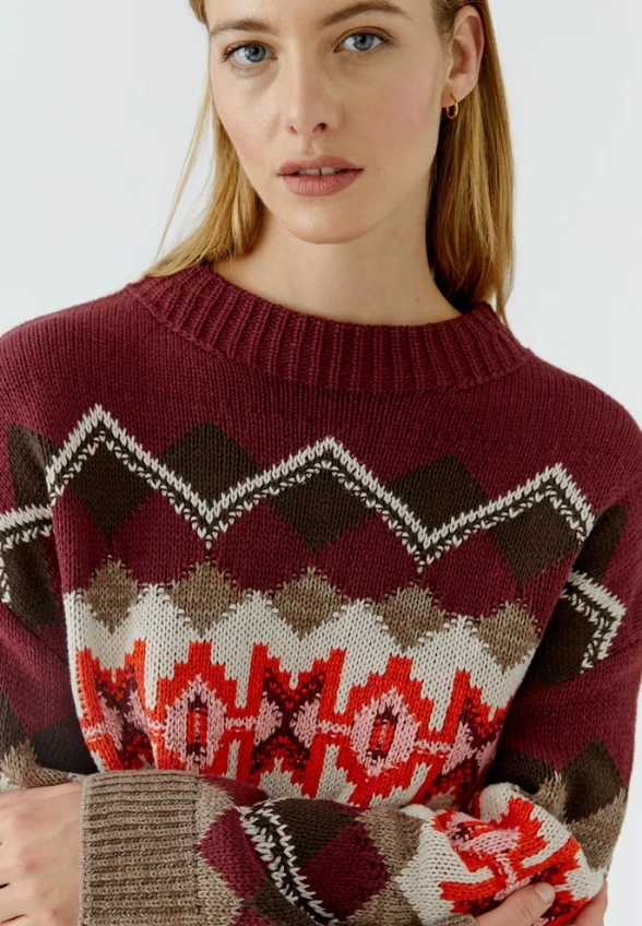 SWETER W GEOMETRYCZNY WZÓR MULTI