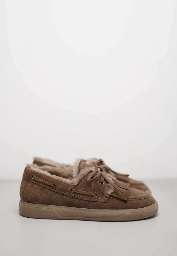 SNEAKERSY POP Z ZAMSZOWEJ SKÓRY BRĄZOWE