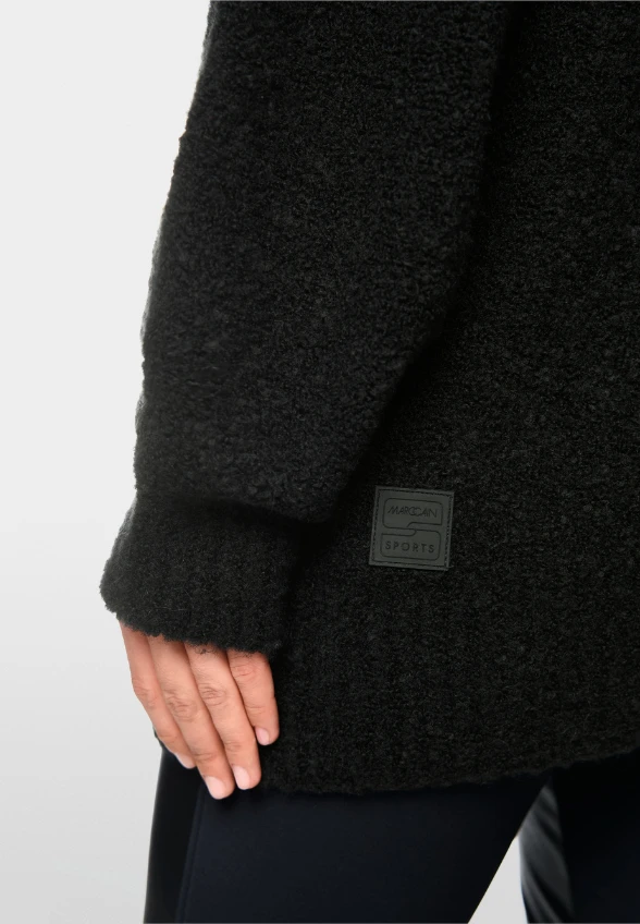 SWETER OVERSIZE Z KAPTUREM CZARNY