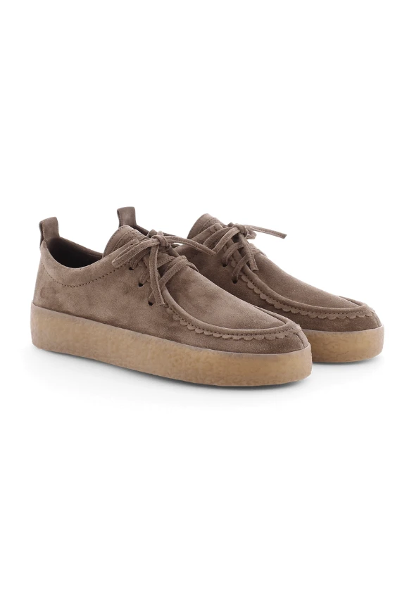 SNEAKERSY PIT Z ZAMSZOWEJ SKÓRY TAUPE