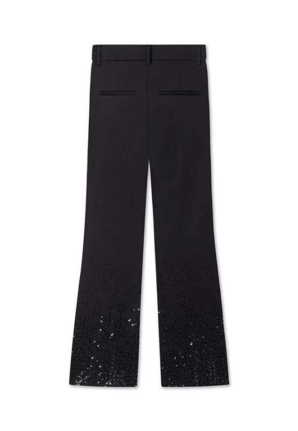 SPODNIE FRANCOISE CROPPED Z CEKINAMI CZARNE