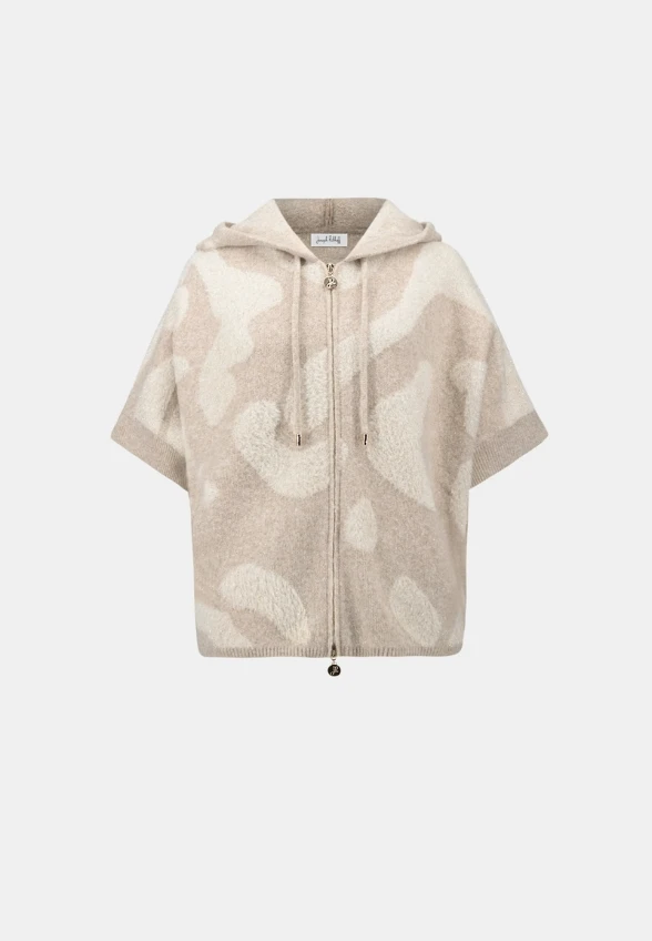 SWETER Z KAPTUREM KREMOWY