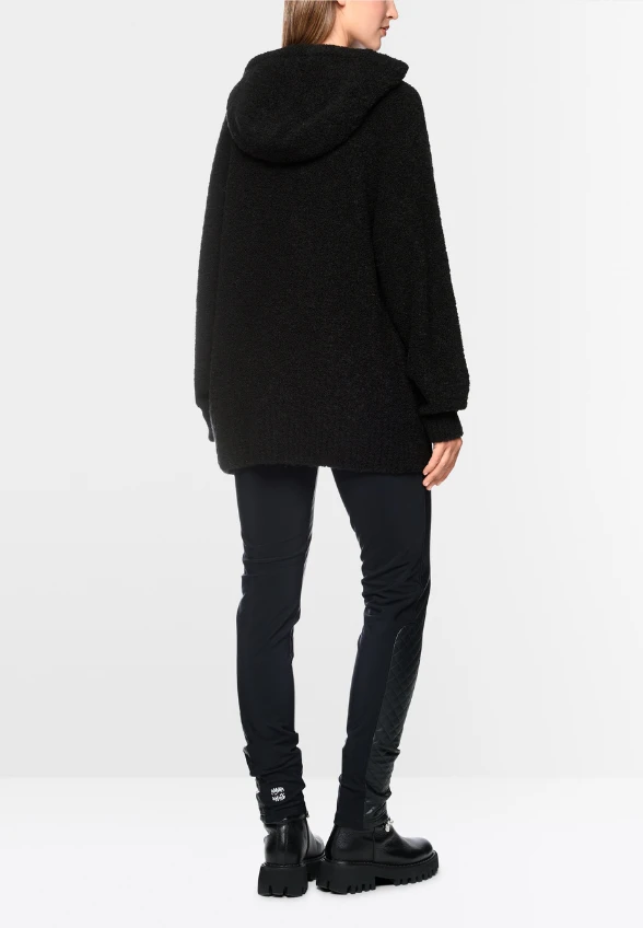 SWETER OVERSIZE Z KAPTUREM CZARNY