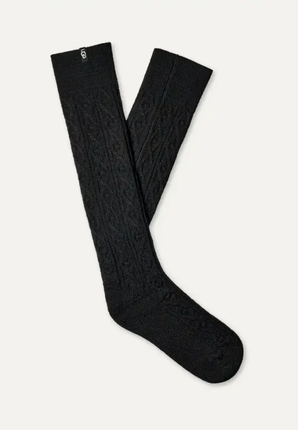 SKARPETKI RENSA CABLE KNIT CZARNE