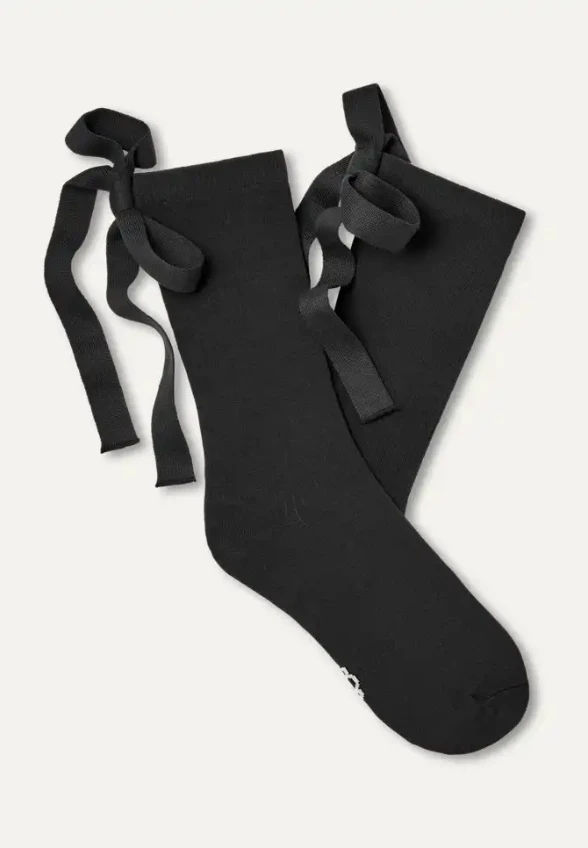 SKARPETKI SERENELLA NOVELTY BOW CZARNE