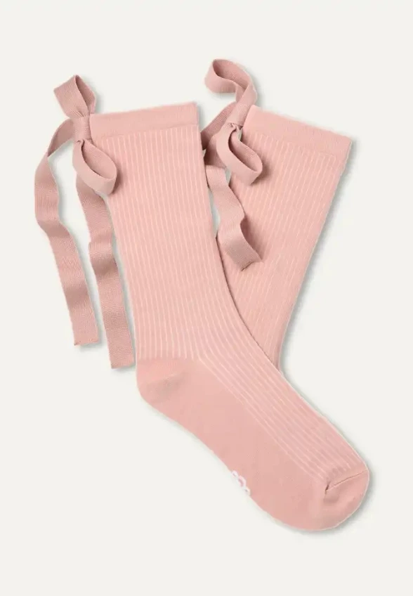 SKARPETKI SERENELLA NOVELTY BOW RÓŻOWE