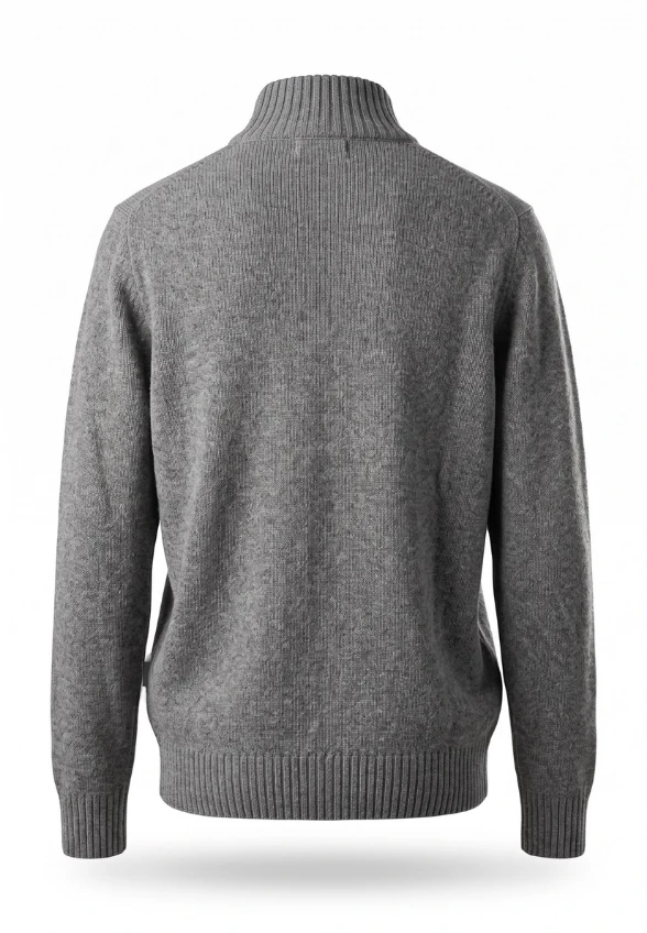 SWETER MĘSKI ZAPINANY NA SUWAK SZARY