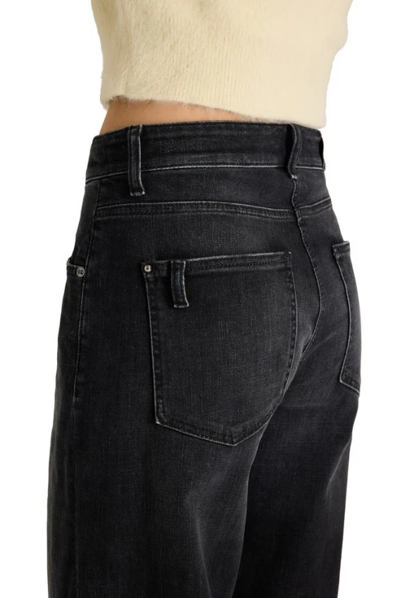 SPODNIE JEANSOWE BAGGY WIDE-FIT GRAFITOWE
