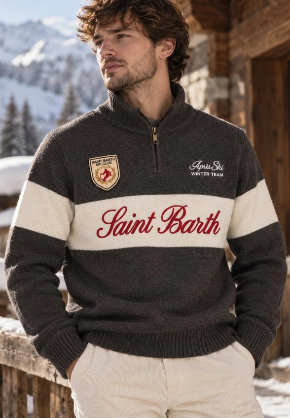 SWETER WEŁNIANY MĘSKI BUCK BRĄZOWY