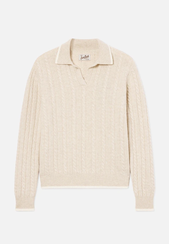 SWETER WEŁNIANY CLICHY BEŻOWY