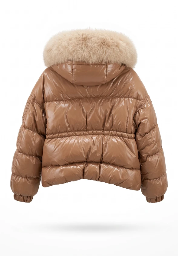KURTKA PUCHOWA GIACCA DRIP PUFFY KARMELOWA