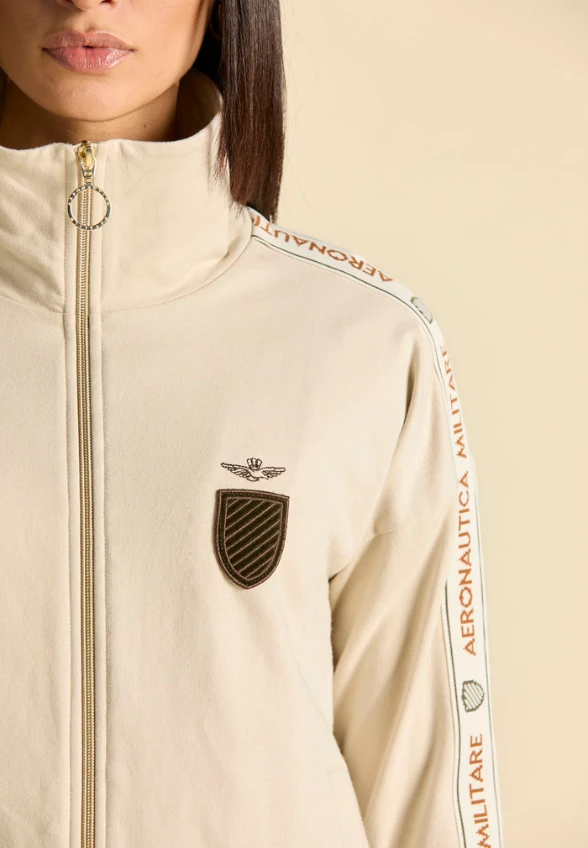 BLUZA BAWEŁNIANA ZE STÓJKĄ KREMOWA