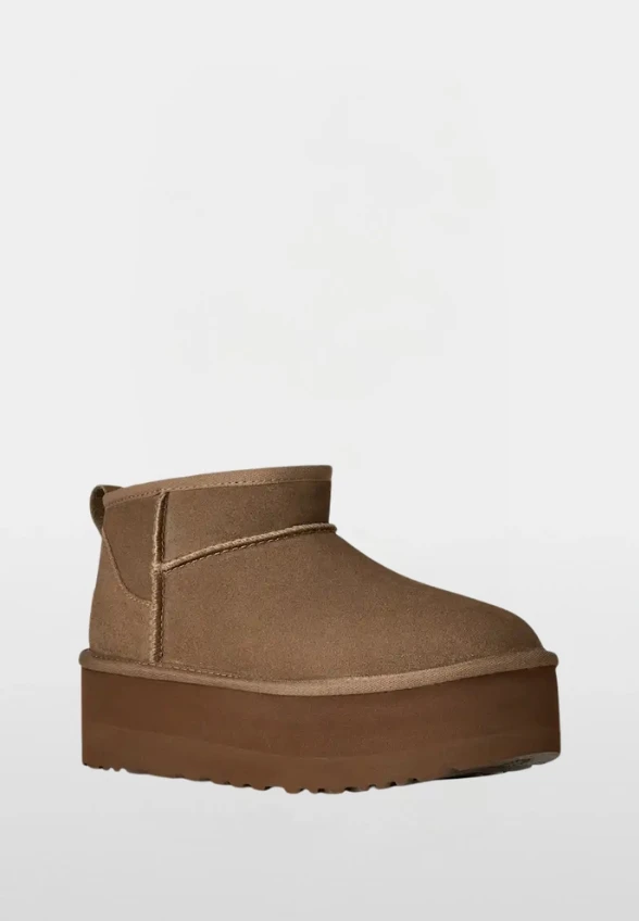 BOTKI CLASSIC ULTRA MINI PLATFORM JASNY BRĄZ