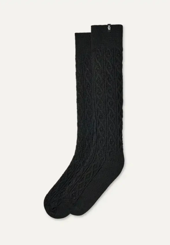 SKARPETKI RENSA CABLE KNIT CZARNE