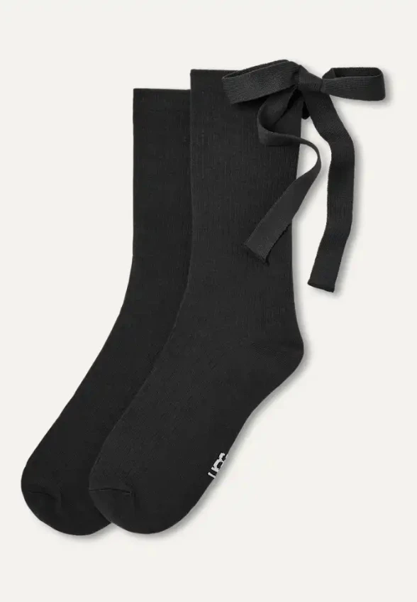 SKARPETKI SERENELLA NOVELTY BOW CZARNE