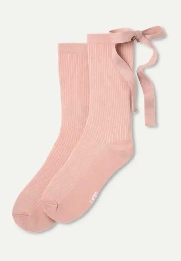 SKARPETKI SERENELLA NOVELTY BOW RÓŻOWE