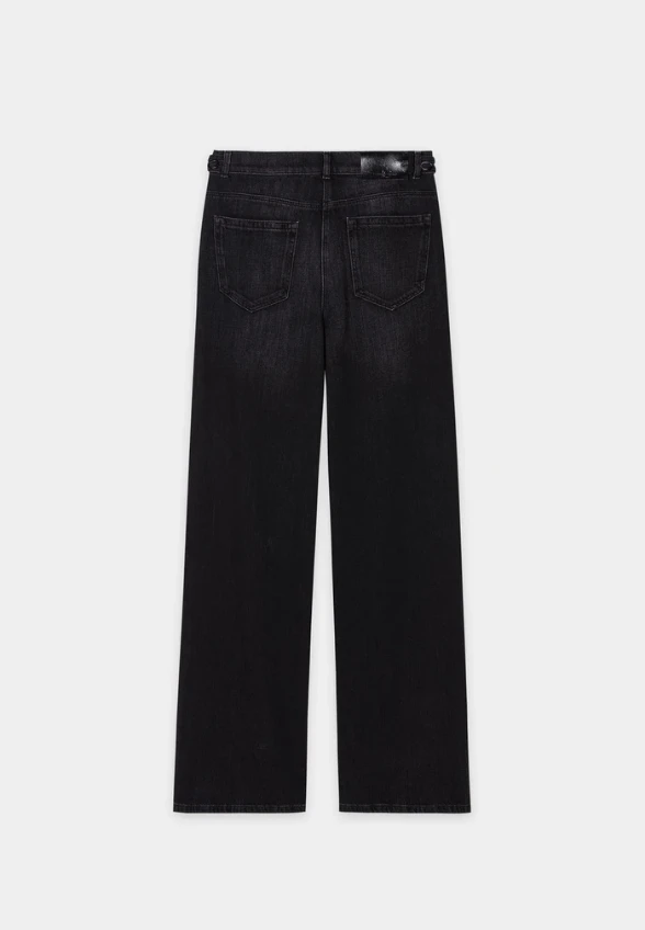 SPODNIE JEANSOWE WIDE-LEG CZARNE
