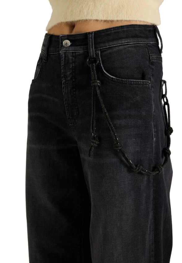 SPODNIE JEANSOWE BAGGY WIDE-FIT GRAFITOWE