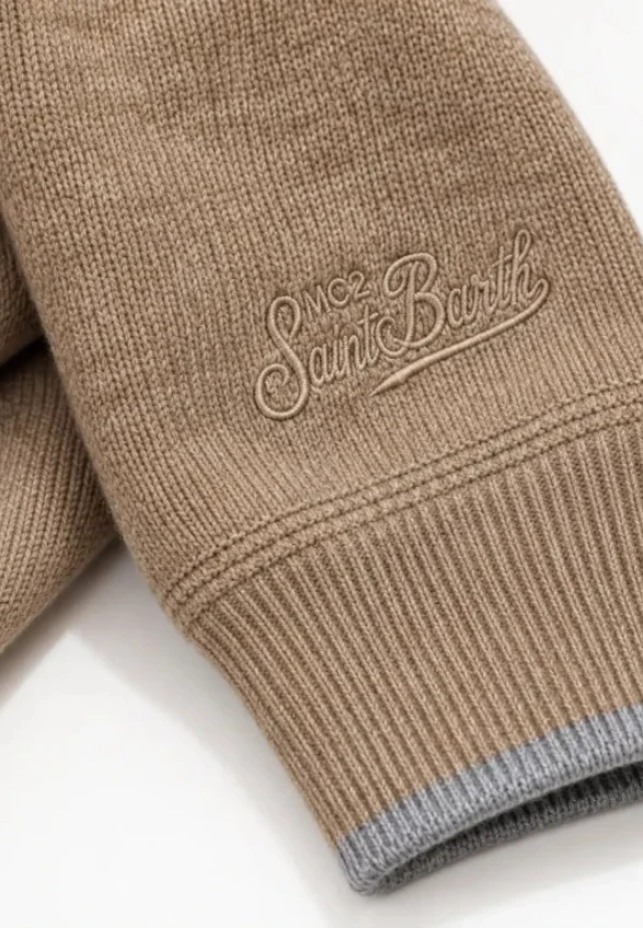 BLUZA WEŁNIANA MĘSKA WILLBUR JASNO BRĄZOWA