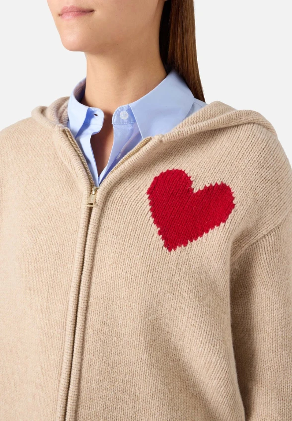 SWETER WEŁNIANY ZAPINANY KYLA KYLA BEŻOWY