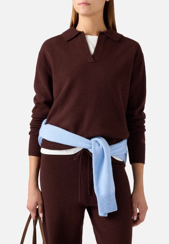 SWETER WEŁNIANY EZE BRĄZOWY