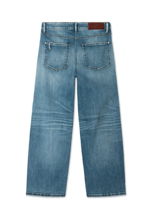 SPODNIE JEANSOWE BAGGY WIDE-FIT NIEBIESKI