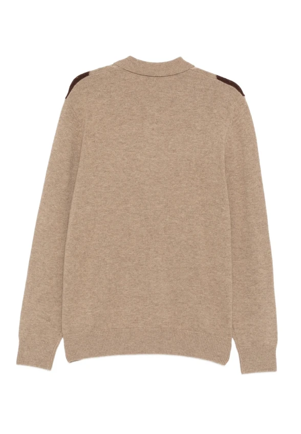 SWETER Z MIESZANKI WEŁNY BELMONT BEŻOWO-BRĄZOWY