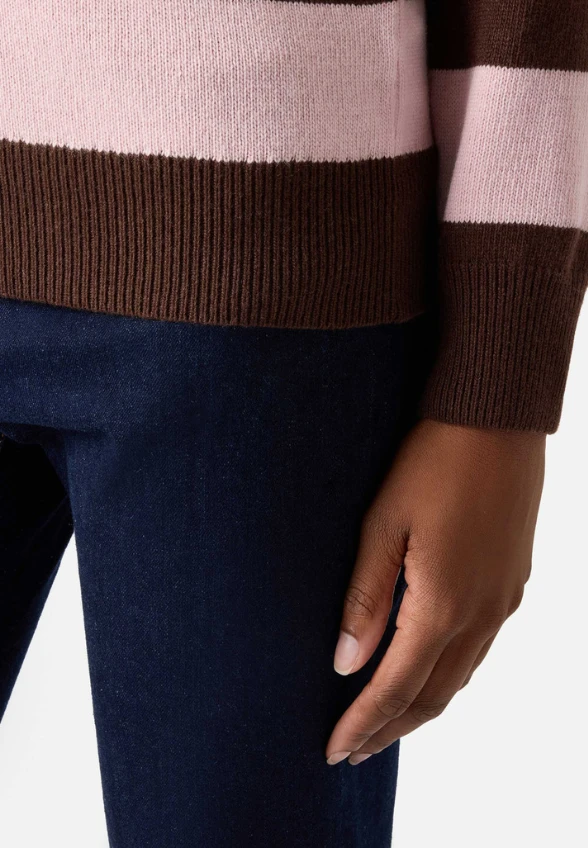 SWETER W PASKI HADIDY RÓŻOWO-BRĄZOWY