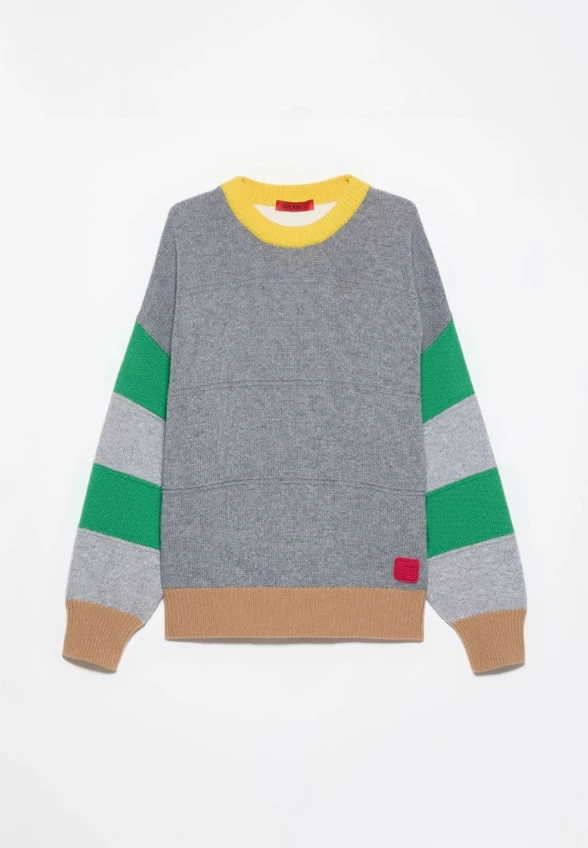 SWETER WEŁNIANY VOLARE SZARY