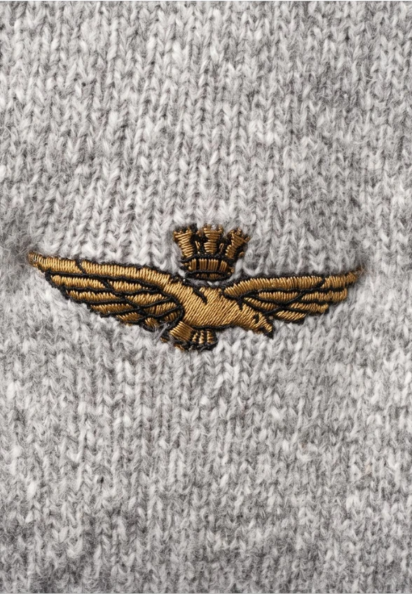 SWETER DZIANINOWY MĘSKI SZARY