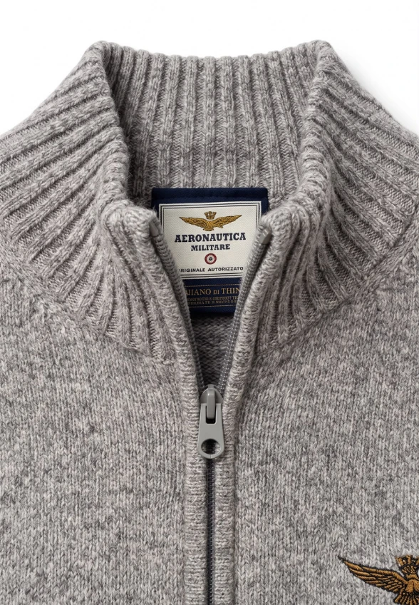 SWETER MĘSKI ZAPINANY NA SUWAK SZARY